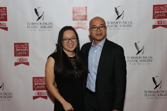 SJG team member Jane Ho and husband Thao Nguyen arrive at the 2017 Best of North Atlanta Awards Gala.