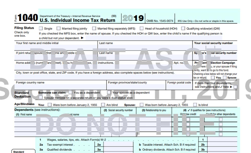 2019 form 1040 download